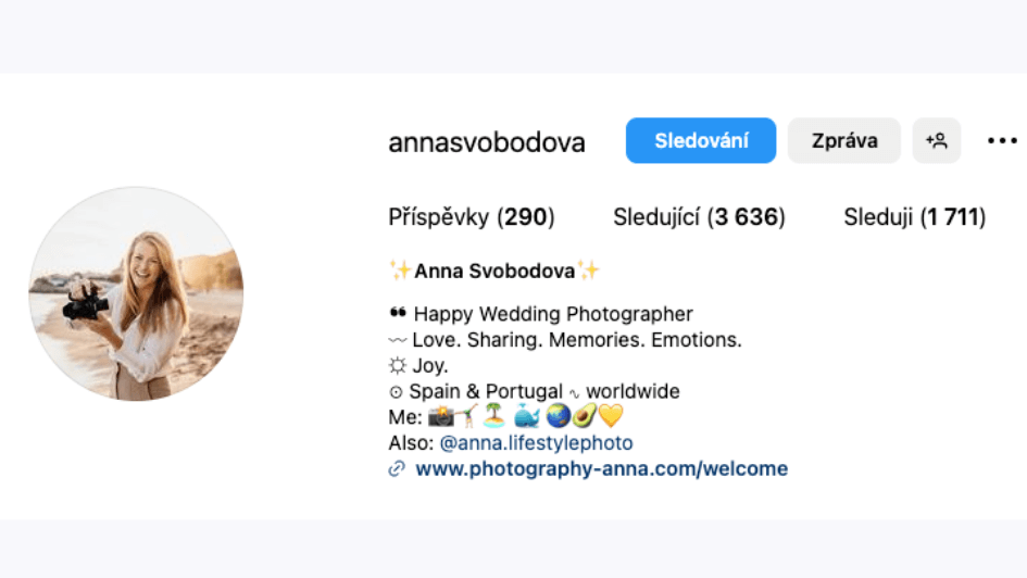 Svatební fotografka Anna Svobodová – stačí kliknout a jste na jejím IG